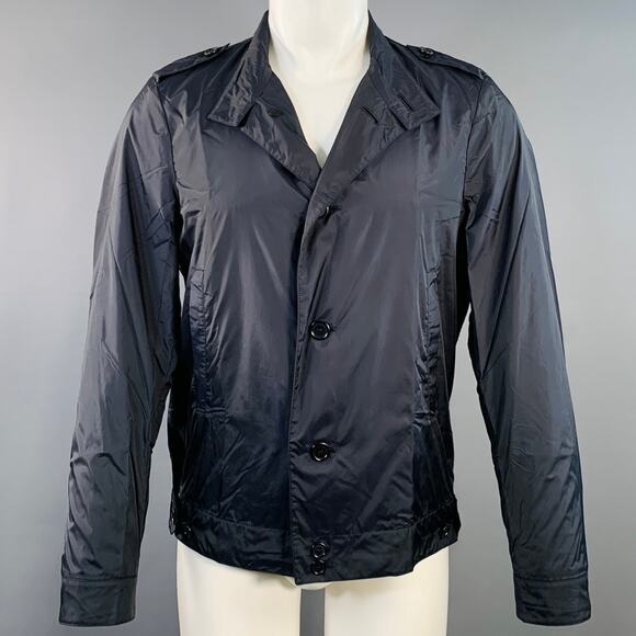 Prada Other - PRADA Size M Navy Nylon Epaulets Buttoned Jacket